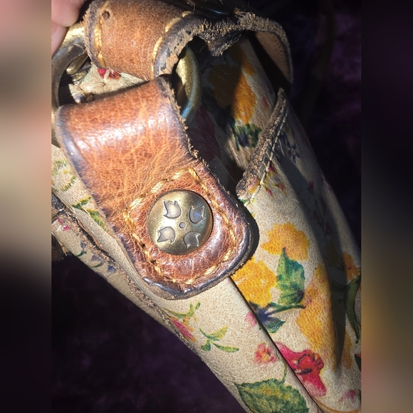 PATRICIA NASH EMELINE CROSSBODY PRAIRIE ROSE ORIG LEATHER FLORAL - Picture 6 of 16